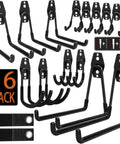 Beefy Steel Garage Storage Hooks Pack Of 16 With Anti Slip Coating And Reinforced Plates For Durable Wall Mounting Hangers