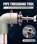 Dual Function Pipe Thread Cutting Tool For 1/2 And 3/4 Inch Water PVC Pipes Electric Drill Compatible with standard thread on PVC.