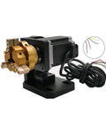 D5 Mini Rotary Axis For Laser Engraver with 57 stepper motor and gold chuck for precise jewelry marking.