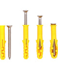 M8 Expansion Tube Wall Anchors Kit With Flat Countersunk Screws 50 Piece DIY Drywall Anchors Yellow Zinc Plated Carbon Steel Self Drilling No Sweat Install No Pre Drill Rust Resistant Heavy Duty Holds, yellow plastic anchors with screws