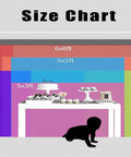 Size chart featuring various backdrop dimensions, 20X10FT Polyester Fabric Abandoned Industrial Warehouse Crane Graffiti Backdrop.