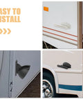 Sleek And Secure Rv Door Retainers For Ultimate Hold And Style Versatile Nylon Catch Easy Install displayed on various RV doors.
