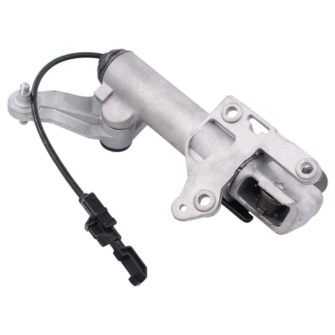 MOTOKU steering column shift mechanism; silver aluminum housing with black connector, side view