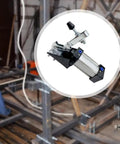 Heavy Duty Pneumatic Hold Down Fixture Built Like A Brick House For Reliable CNC Workholding, showcased on a steel frame.