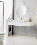 Modern bathroom with Swanky Brushed Nickel Waterfall Bathroom Faucet With Single Handle For Modern Sinks And 1 Or 3 Hole Installations