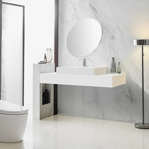 Modern bathroom with Swanky Brushed Nickel Waterfall Bathroom Faucet With Single Handle For Modern Sinks And 1 Or 3 Hole Installations