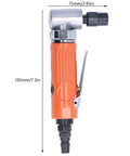Badass 3/8 Inch Air Angle Die Grinder 20000 RPM Right Angle Pneumatic Power Tool in orange, ideal for tight metalwork tasks.
