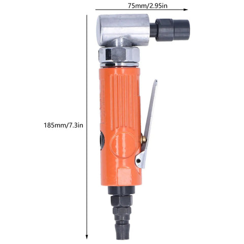 Badass 3/8 Inch Air Angle Die Grinder 20000 RPM Right Angle Pneumatic Power Tool in orange, ideal for tight metalwork tasks.
