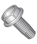 Illustration of 18-8 Stainless Steel Thread Cutting Screw Type F Point For Heavy Gauge Metal And Plastic, Plain Finish, Hex Washer Head, 1/4-20 Thread Size, 1 Inch Length, Corrosion Resistant Go-To Fastener Pack Of 10.