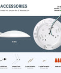 Motion Sensor Ceiling Light With 3CCT Selectable Color Temperature PIR Occupancy Light with accessories shown