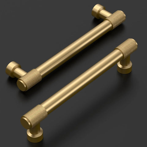 Champagne Bronze Knurled Cabinet Pulls Set Of 10 5 Inch Center To Center Kitchen Cabinet Handles and Drawer Pulls Durable Hardware ZH034