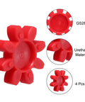 4 Pack GS28 Jaw Coupling Inserts Red Urethane Flexible Solid Center Inserts for L Jaw Couplings Beefy Durable Vibration Dampening Drive Component for Mechanical Mounting and Smooth Power Transfer. Red urethane GS28 insert, 4 pcs