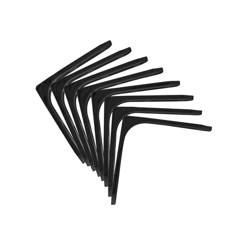 Eight Pack 3 Inch Beefy Heavy Duty L Brackets For Shelves Cabinets And Wood 90 Degree Wall Mount Right Angle Corner Braces Black Steel