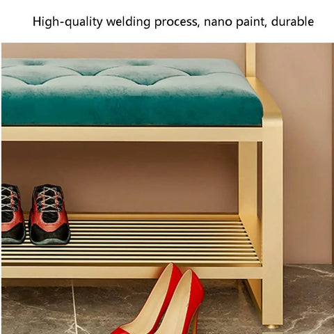 Straight Up Solid Four In One Coat Rack And Shoe Bench Storage Center With Heavy Duty Mdf Frame And Reinforced Hanging Rod For No Sweat Entryway Organization And Daily Use, showcasing cushion seat and shoe shelf.