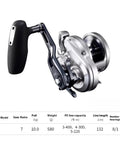 Lefty Jigging Reel For Saltwater Fishing Aluminum CNC Build With Eight Plus One Bearings Five To One Gear Ratio.