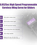 Image of Mini Z RC Car Micro Steering Servo 6g High Speed Full Metal Gear Coreless Digital Servo A06CLS V2 packaging showing features.