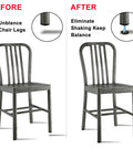 12 Pack M6 Adjustable Furniture Levelers Screws For Table And Chair Legs Threaded Leveling Feet shown stabilizing chair