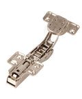 Close-up of Soft Close Cabinet Hinges Zinc Alloy Full Overlay 110 Degree With 3D Adjustable Mounting Plate for Rimless Frameless Doors