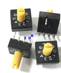 Three Pack 0 To 9 Rotary Coding Switch Set With DIP PCB Ten Position Switches 8421C Positive Code Four To One With Handle