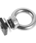 Heavy Duty Roof Rack Tie Down Kit With Eye Bolts And Strap Anchors For Rooftop Tents And Cargo, Easy Install Eye Hook Hardware To Secure Your Gear On Any Adventure. Silver steel eye bolt with nut and washer