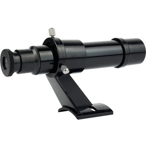 Finder Scope 5x24 With Cross Hair Reticle Viewfinder For Quick Telescope Targeting And Precise Alignment With Easy XY Adjustment Using Three Thumb Screws, black metal with bracket