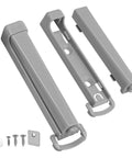 Push To Open Door Latch 2 Pack No Hassle Heavy Duty Spring Hidden Cabinet Catch with screws in durable plastic, front view