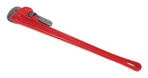 36 Inch Heavy Duty Straight Pipe Wrench With Beefy Steel Build, Durable Black Enamel Finish, Precision Milled Jaws, Drop Forged Steel