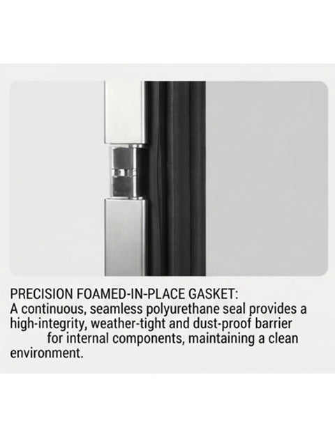 Built To Last 304 Stainless Steel Outdoor Electrical Enclosure Junction Box With Weatherproof Waterproof Construction, Tight gasket detail on stainless steel enclosure door