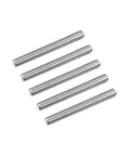 Five 304 stainless steel M6 x 50mm fully threaded rods with 1mm pitch (right-hand).