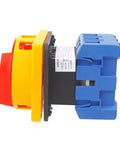 Side view of Universal Go-To 2-Position 3-Phase Changeover Switch with Rotary Panel Selector, showing 40A 690V AC, 6 terminals.