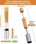 Crisp Flower Tip Cupcake Corer With Heavy Duty Plunger Handle For Carving Perfect Centers In Muffins And Cake Rounds 8.19 inch with wooden handle.
