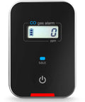 Fleet-Ready Carbon Monoxide Detector For Cars Planes Buses And Trucks With Fast Low-Level 9ppm Alarm, front view, black metal body.