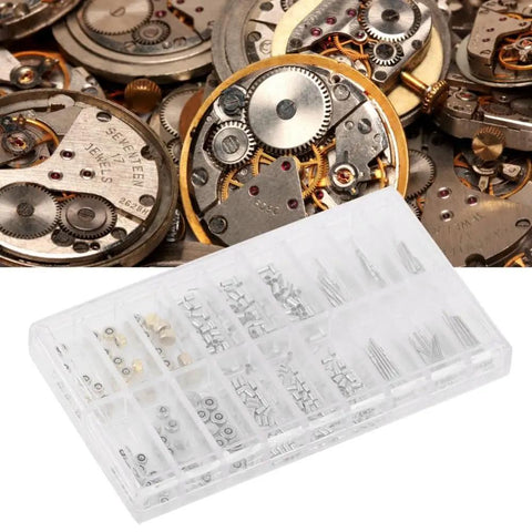 Metal Watch Crown Tube Stem Set 10 Pcs For ETA 2824 2836 Movements Pro Watch Repair Kit in clear storage case