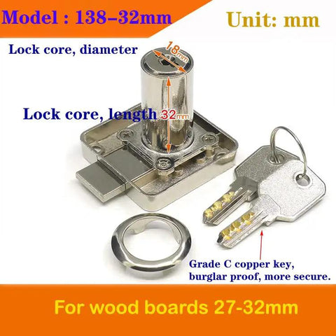 Heavy Duty Cabinet Lock With Keys For Single Or Double Doors Deadbolt Keyed Different General Purpose Safe Closet Lock