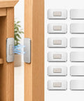 Ultra Thin Magnetic Cabinet Catch With No Drill Adhesive Mount, Low Profile Stainless Steel Door Latch set on cabinet