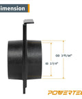 Side view of 4 Inch Blast Gate With Dust Control Flex Cuff For Dust Collector And Shop Vacuum Fittings with dimensions