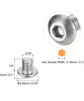 Top Shelf Bulletproof 304 Stainless Steel Button Head Socket Screw with 0.35 inch head for precision machinery work.