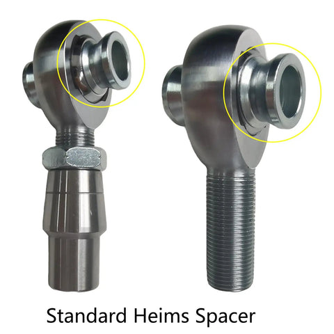 Heavy Duty High Misalignment Spacer Kit Converts One Half Inch Heim Joint Rod End Bore To Three Eighths Inch For Universal Mechanical Linkages Four Pack Durable Construction And Reliable Strength, chrome-plated steel heim spacer