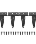 4 Pack Iron T Strap Shed Door Hinges 3 Inch Barn Gate Hinges Tee Hinge Wrought Hardware With Screws For Wooden Fences Yard Barn