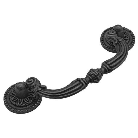 4 Pack French Provincial Drawer Pulls Antique Black With Mounting Screws European Style Vintage Decorative Handles
