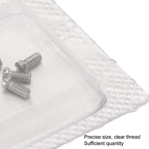 Straight Up Stainless Steel Micro Watch Repair Screws Eight Piece Kit Made For Ballon Bleu Back Covers in clear storage pack.