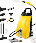 Heavy Duty 3000W Portable Steam Cleaner For Intense Deep Cleaning Power Delivers Soaring 150C High Temperature Steam with accessories.