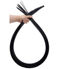 Beefy Heavy Duty Outdoor Zip Ties 48 Inch Long 175 Pound Tensile Strength 12 Pack Premium Black PA66 Nylon held in hand