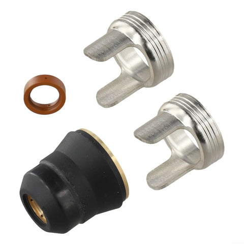 Four Pc Plasma Torch Consumables For Pt60 And Pt45 Cutters Designed For Harbor Freight 60 Amp Models. Includes shield cup and swirl rings.