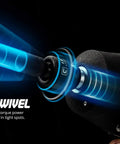 Half Inch Drive Universal Impact Socket Set 7/16 to 15/16 SAE 9-piece swivel sockets with 360 degree rotation in action
