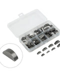Half Moon Keys Set Carbon Steel Keyway And Key Stock Kit With Storage Box 80 Piece Assortment for Shaft And Crank in box