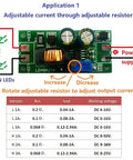 72W Led Driver Module With Slick Pwm Regulator Delivering 6V To 50V Dc Input And Smooth Brightness Control Featuring A Simple Single Pin Switch, adjustable resistor circuit diagram.
