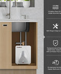 Under Sink Point Of Use Hot Water Heater 1.3 Gallon 120V 1440W Instant Hot Water Wall Or Floor Mount Easy Install Energy Saver
