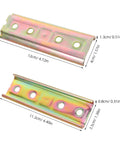 Easy Snap Together Sofa Connector Brackets For Sectional Couches, metal interlocking fasteners with dimensions shown