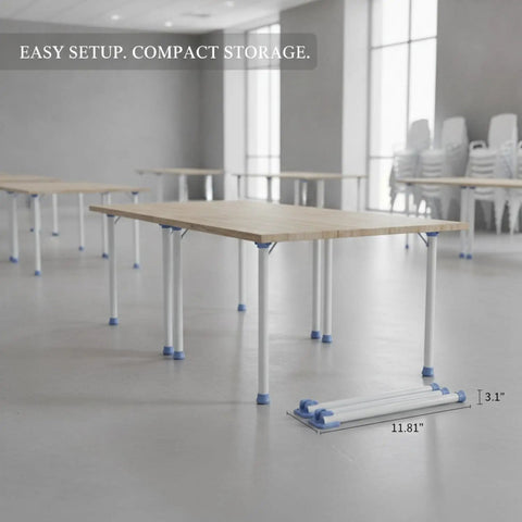 3.1 Inch Folded Profile Iron Table Legs Collapsible Support Stand For Temporary Dining And Outdoor Events in a room